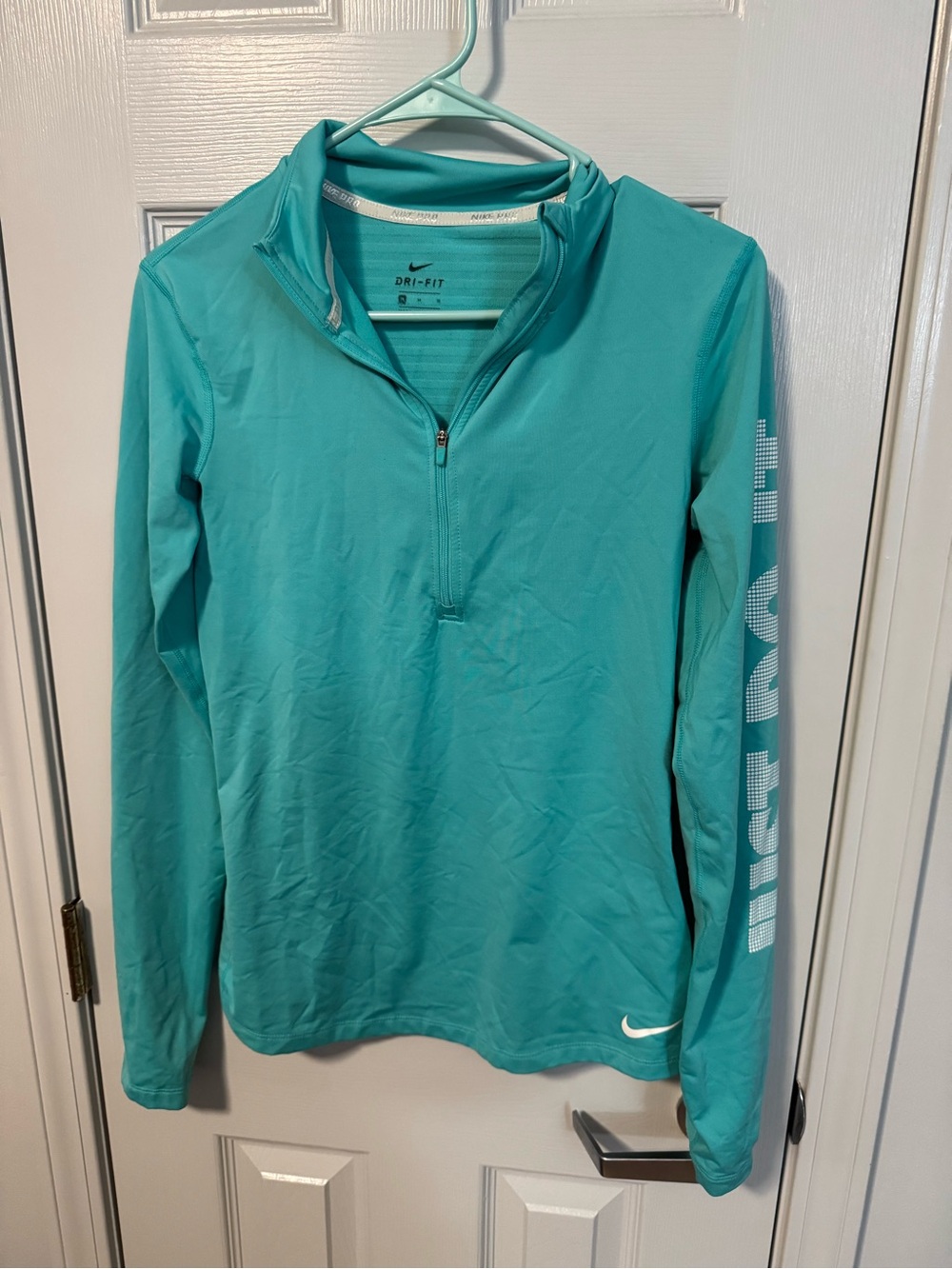 Nike Teal Dri-FIT Quarter-Zip Long Sleeve Top
